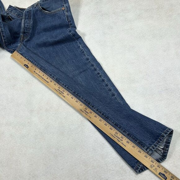 Levis 501 Jeans Mens 33x30 Blue Straight Button Fly American Dark Wash Denim - Picture 8 of 16